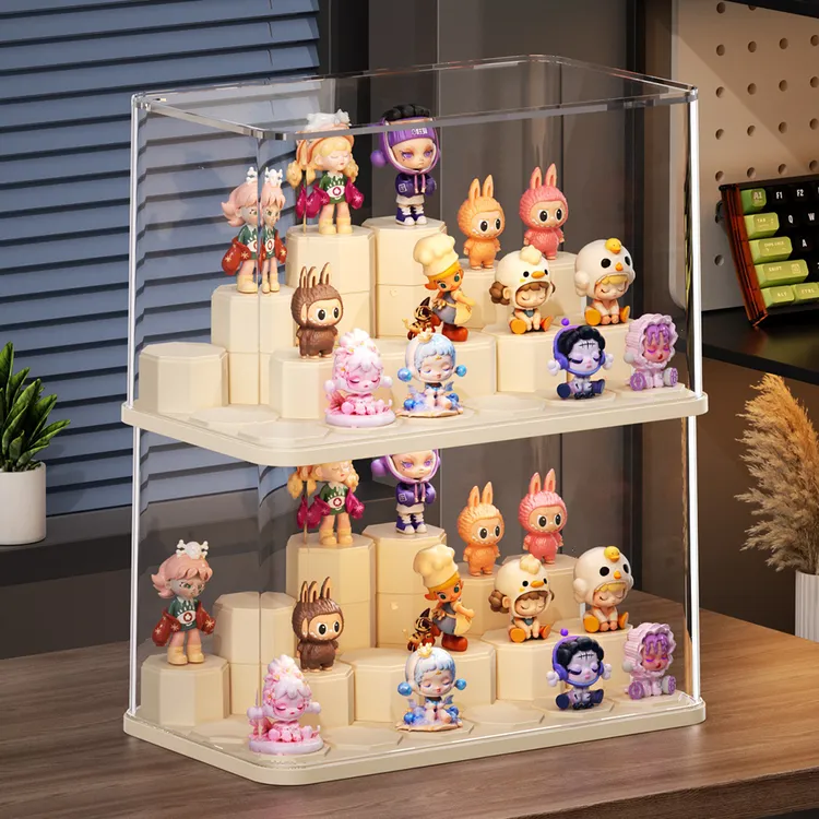 盲盒展示架收纳透明防尘亚克力手办积木展示柜泡泡玛特适用展示盒