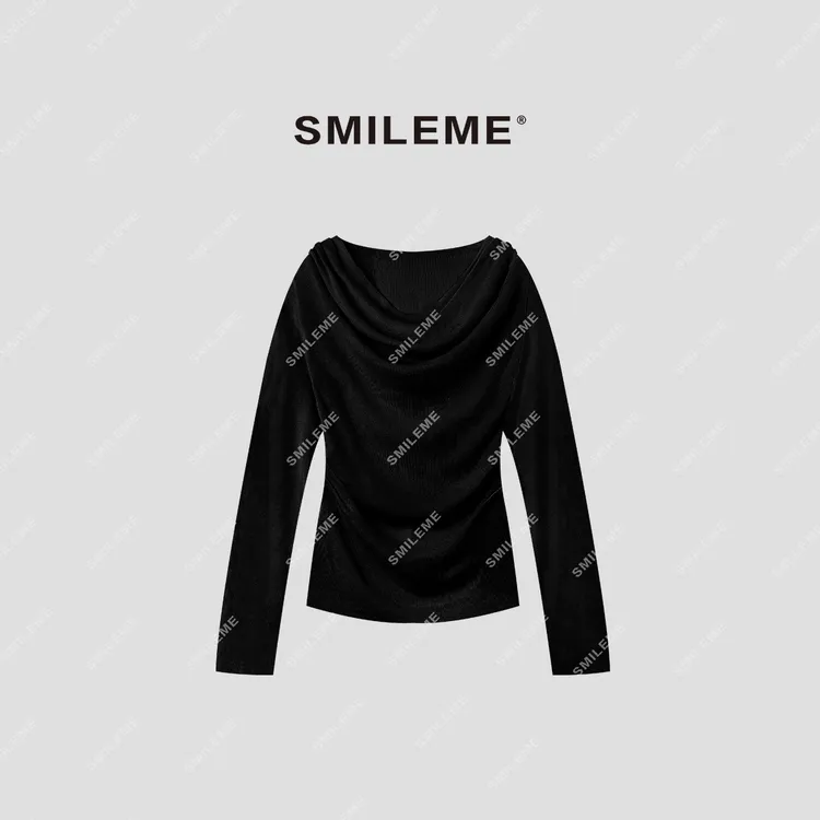 SMILEME【冬日棱角】秋季穿搭羊毛混纺休闲百搭打底上衣MK08825410