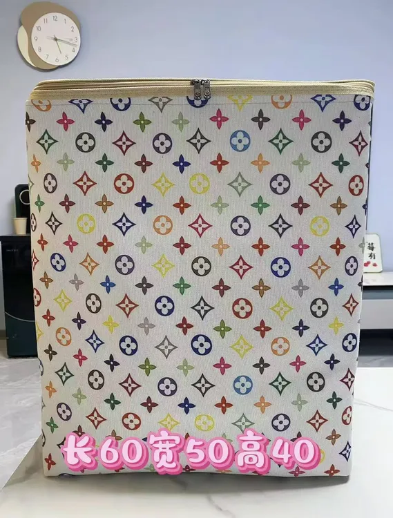 120升容量超大潮牌收纳箱收纳袋收纳筐衣服被子收纳钢圈款可折叠