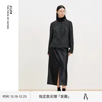 AUM/噢姆春季新款黑色时尚针织短款小香风上衣女外套MCFZ10518