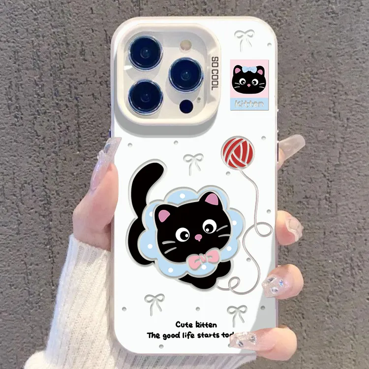 适用于苹果17/16华为OPPO小米VIVO潮流简约彩银壳手机壳KA0706