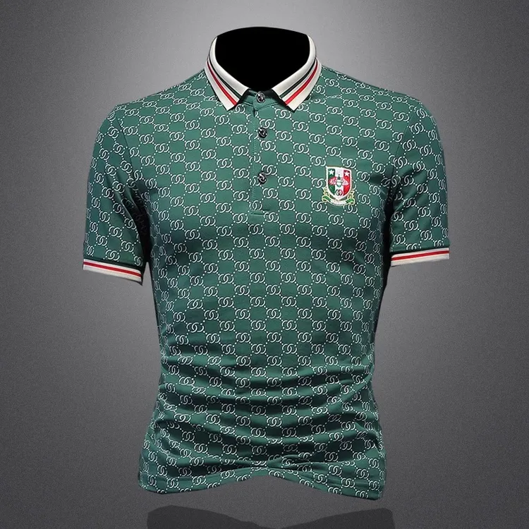 FANCBUDY夏季新款短袖POLO衫男大码t恤修身潮欧洲站刺绣休闲时尚