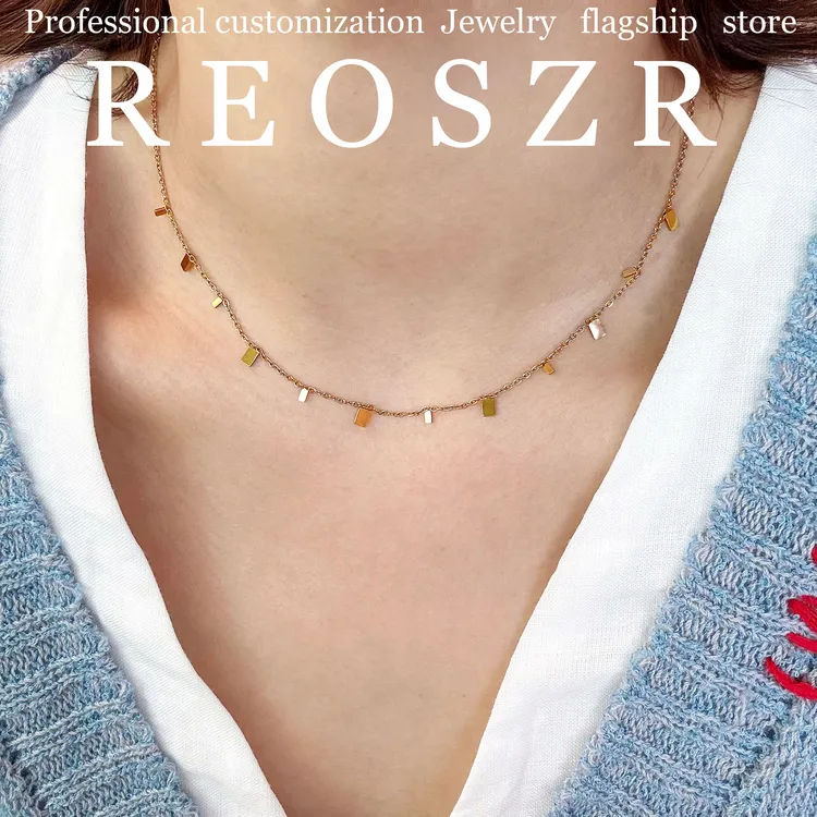 Reoszr/洛恣 钛钢项链 【圆舞曲】金色百搭小众不掉色个性圆片项链