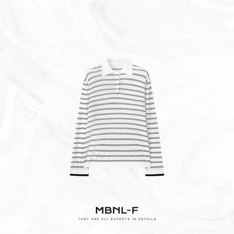 MBNL-F”缪系条纹“68支天丝定织16针条纹长袖T恤 秦磊XM-XMY5992