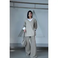【妙妙精选】HUANGNAJI早秋时尚气质休闲绵羊毛套装6601