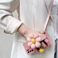 毛晓彤同款17适用iPhone16手机壳15promax腕带14斜挎13背带挂绳壳