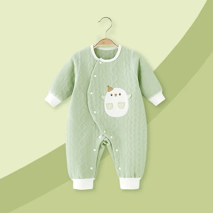 婴儿夹棉连体衣春秋冬季宝宝纯棉秋装新生儿宝宝衣服儿童保暖睡衣