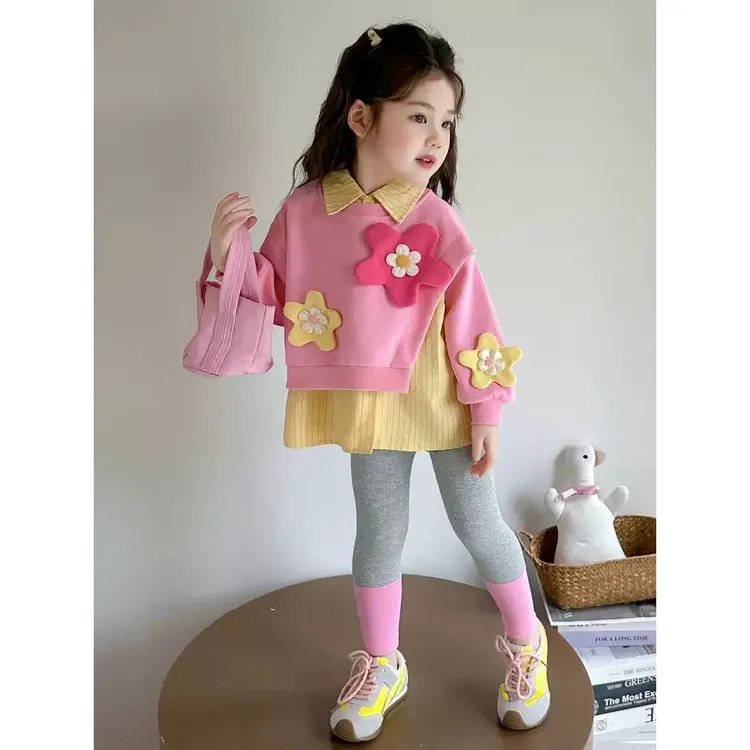 女童装套装秋装2025新款儿童洋气卫衣打底裤小女孩秋装时髦两件套