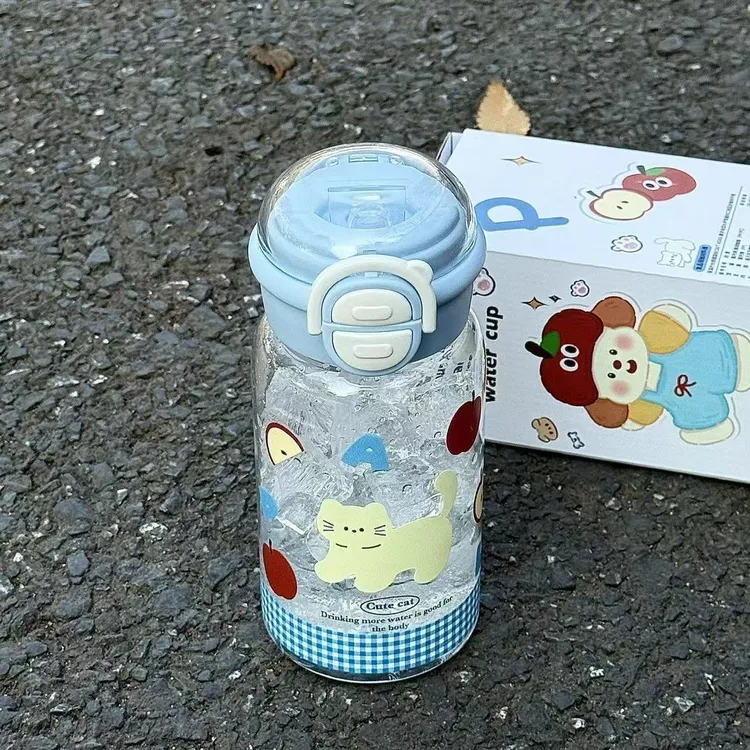 新款高颜值防漏塑料水杯便捷学生儿童上学吸管便携水杯水杯夏季