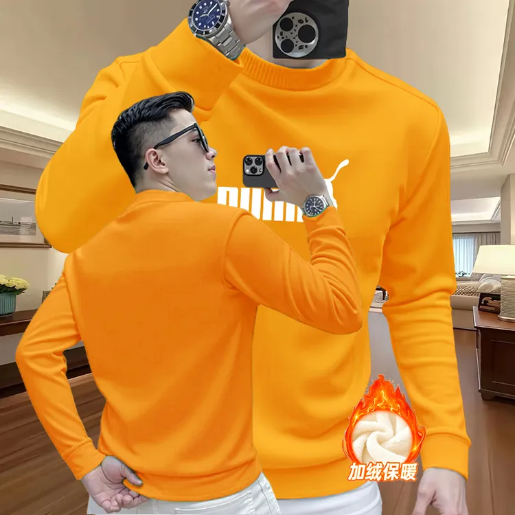 美式重磅潮牌男士卫衣秋冬款加绒加厚潮流休闲百搭圆领长袖上衣男