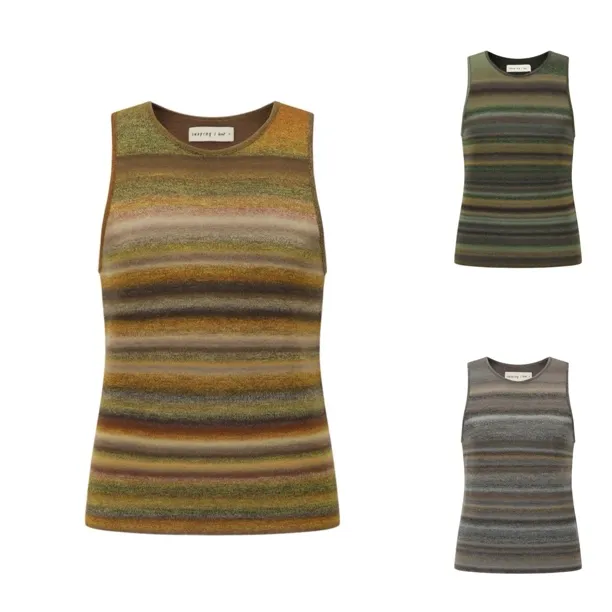 SWAYING KNIT 条纹羊毛背心 SW25AW1T02C