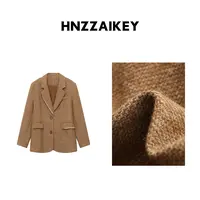 HNZZAIKEY 法式手工外缝线袖口拼接刺绣毛呢西装外套 SN7951