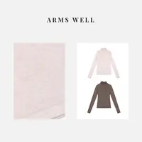 ARMS WELL王囡囡 军绿/浅杏色莱赛尔绵羊毛高领长袖上衣 S175
