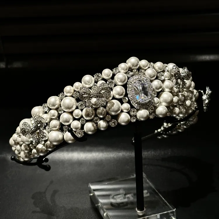 金钻新娘ETE重工水晶珍珠皇冠头饰2025新款结婚礼服配饰新娘王冠
