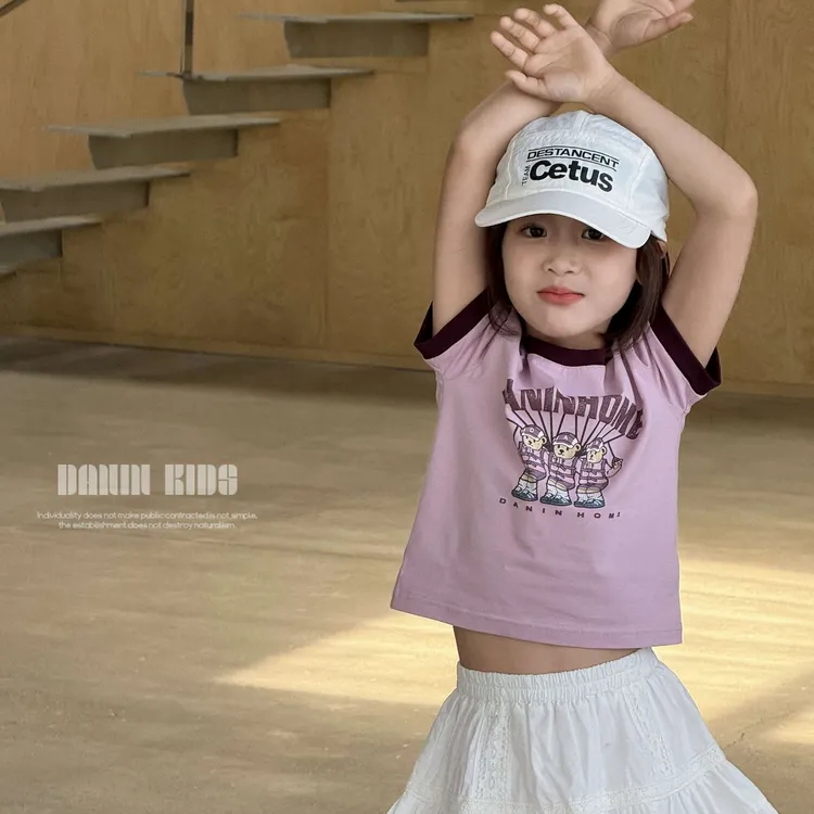 【嗒囜】萌娃夏日甜辣值UP！软糯弹力不闷 女童夏装短款修身短袖T恤