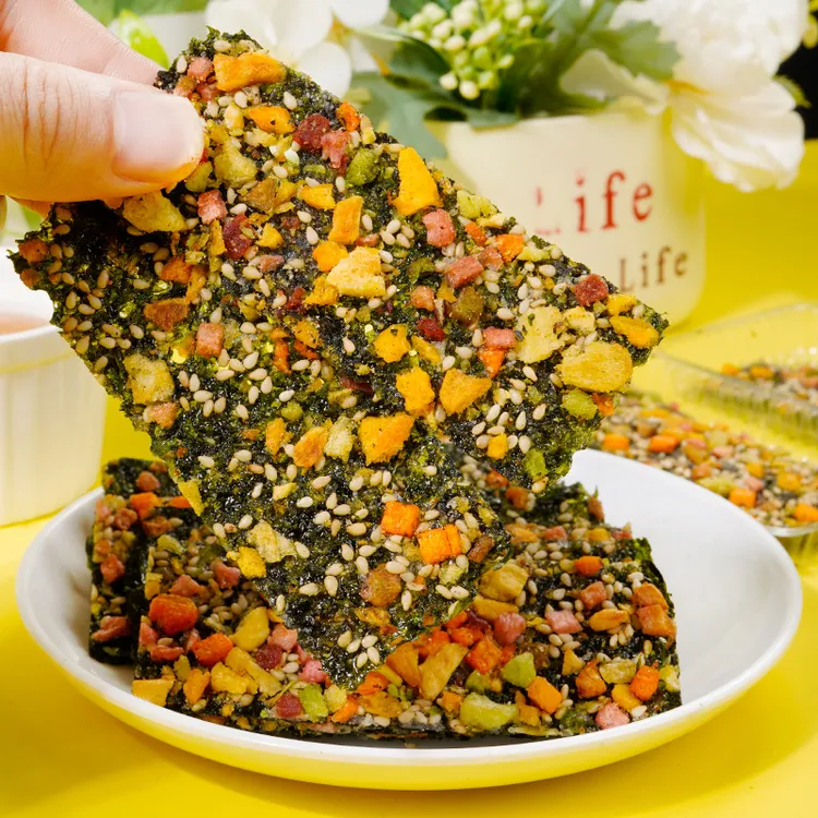 果蔬海苔脆休闲零食海苔脆营养酥脆海苔儿童零食营养有料果干冻干