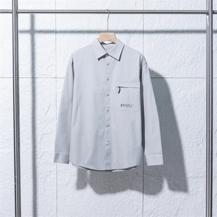 【退货补运费】春季剪标款男士棉氨混纺时尚休闲百搭长袖衬衫2W071