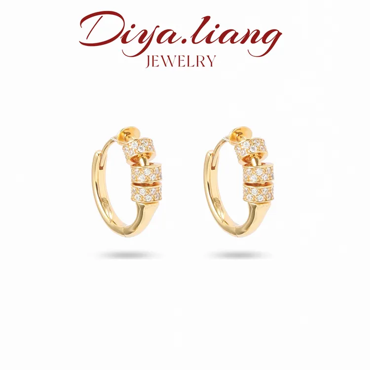 925银耳饰 梁雅帝新品【灵动三环潮汐海灵】设计款气质百搭纯银耳饰