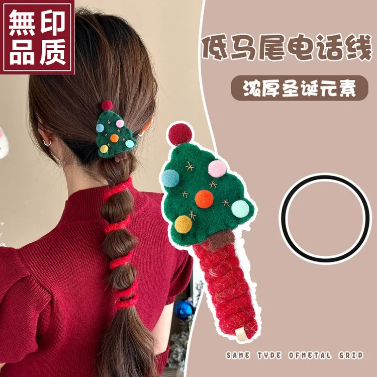 日本无印ycH8s7hd日本无印乖巧圣诞~复古手工羊毛毡直线电话线发