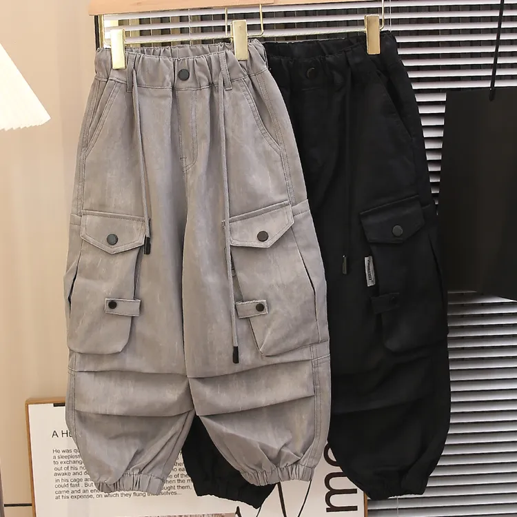 男童工装裤2025新款儿童春秋装休闲长裤男孩宽松百搭束脚裤洋气潮