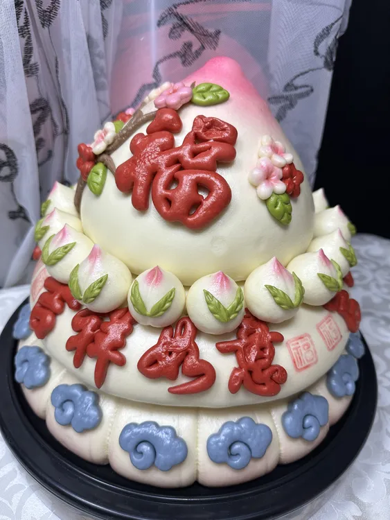 胶东花饽饽寿桃馒头花馍送长辈父母老人生日祝寿中式礼品