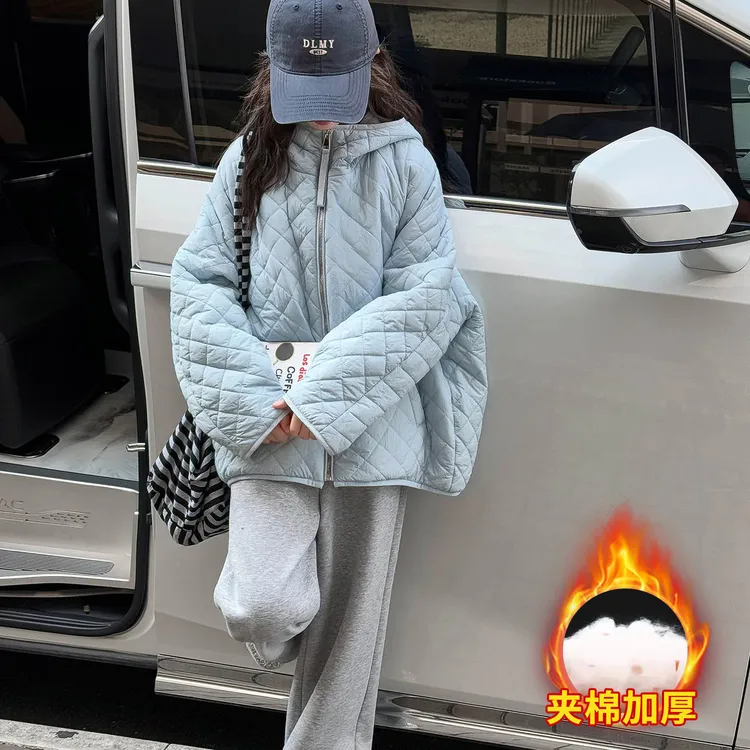 女童韩版棉服秋冬儿童洋气加厚外套冬季大童棉衣初中生12-15岁潮