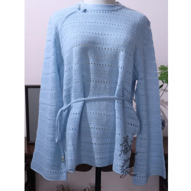 【清漪】葳蕤国风常规款针织新中式套头羊绒衫