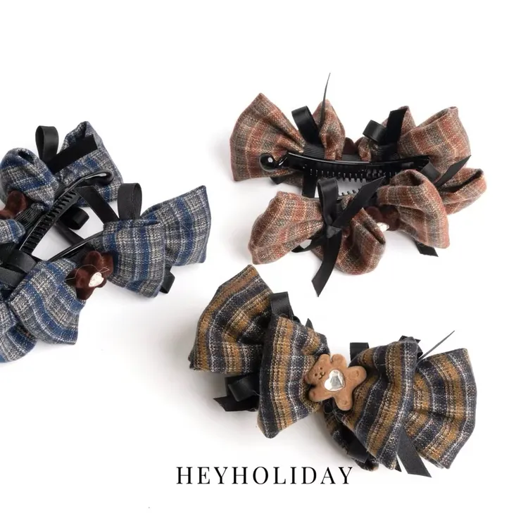 蝴蝶结香蕉夹气质百搭甜美少女发夹简约可爱发卡复古竖夹韩版发饰