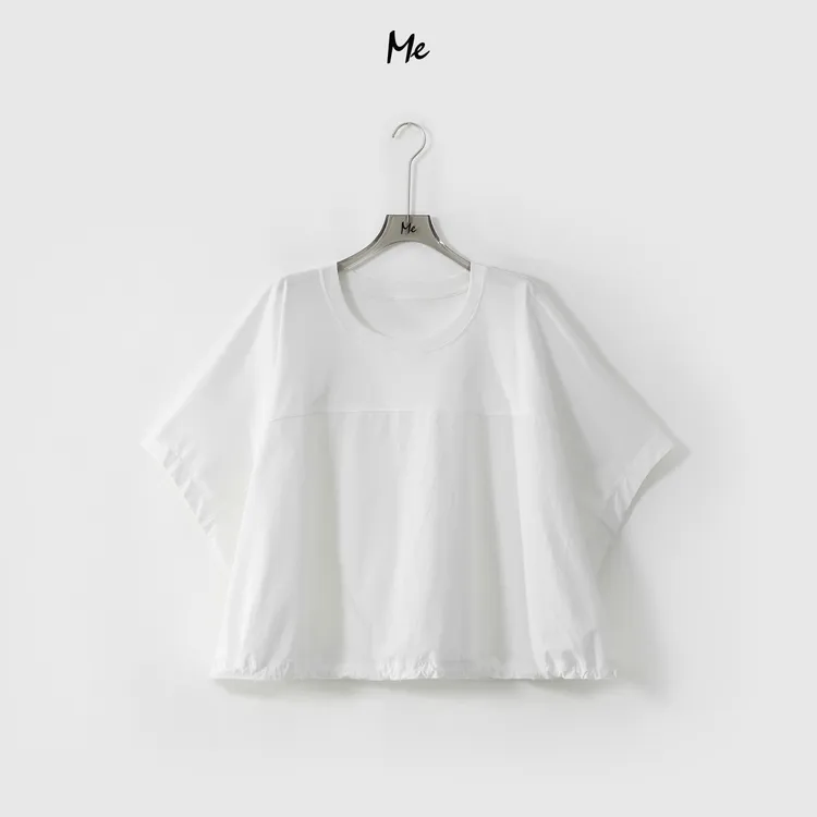 ME【白茶蝙蝠衫】懒人穿搭松弛显瘦舒适时尚百搭休闲上衣MESS5125