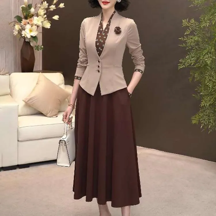 大方得体穿搭两件套秋装连衣裙套装女2025新款礼服高端轻奢高级感