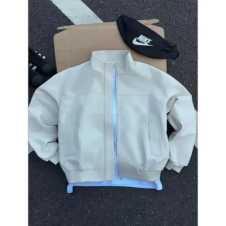 2-300斤加大码廓形立领飞行夹克男装秋冬棒球服三防冲锋衣外套ins