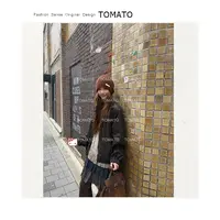 TomaTo-小众设计秋季新款复古甜酷显瘦宽松皮夹克短外套C25W7222