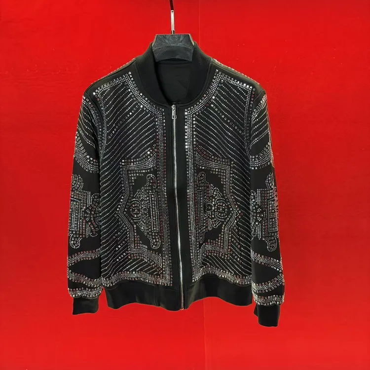 法拉盾定制高品质欧货烫钻休闲秋冬季男士潮流上衣外套夹克008