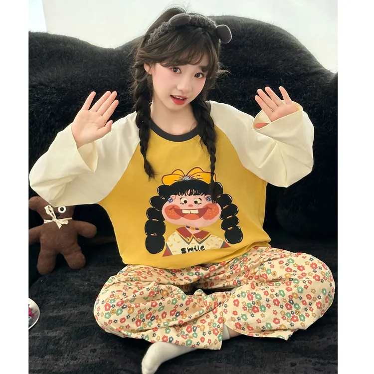 女童秋睡衣2025新款女孩初中生少女风家居服儿童秋季洋气长袖套装