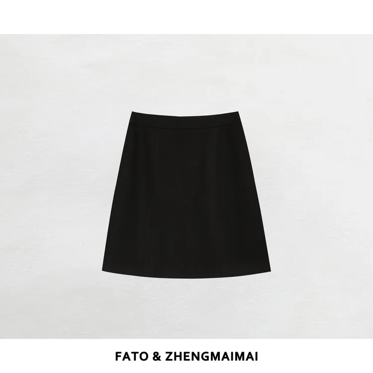 郑买买 赫本印记 秋冬新款复古港风休闲百搭显瘦a字短裙HH51018Q1