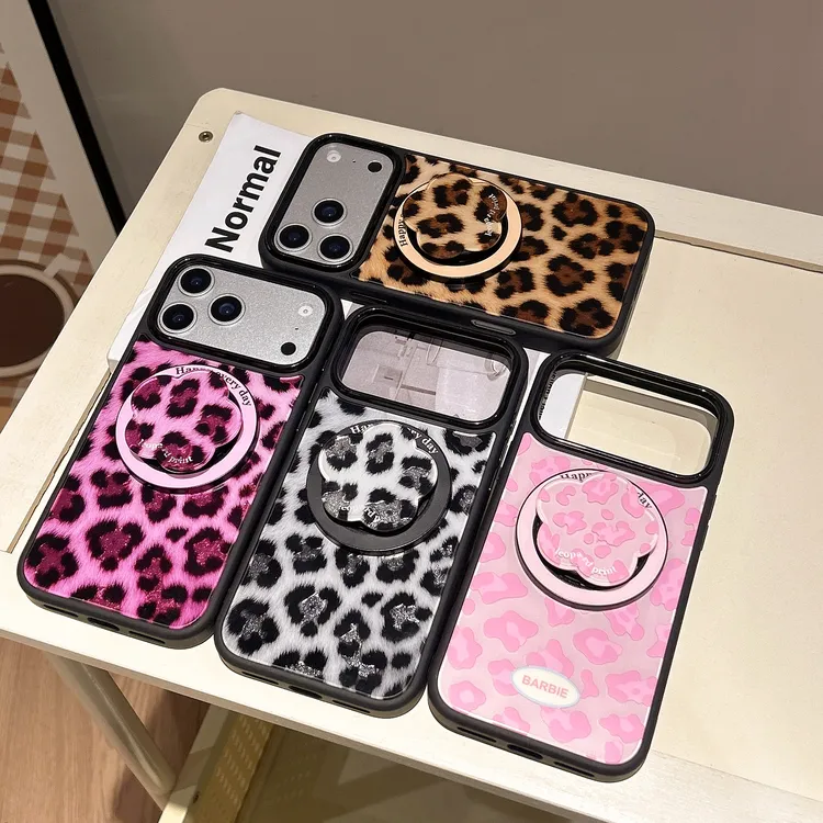 新款鎏金豹纹磁吸支架适用于苹果17promax手机壳16promax防摔保护