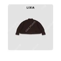 LIXIA【棕序小调】复古且具小众高级感含绵羊毛羊驼毛外套-25557