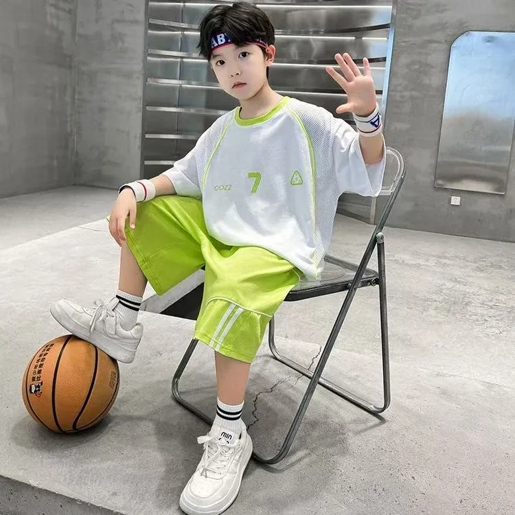 短袖儿童夏装男童帅气2025夏款衣服运动新款酷大男童速干夏季套装