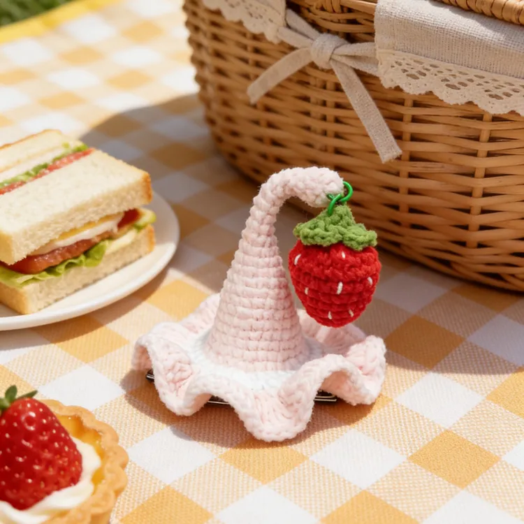 【成品】手工钩织精灵帽发夹星星帽鸭嘴夹可爱创意头饰编织礼物