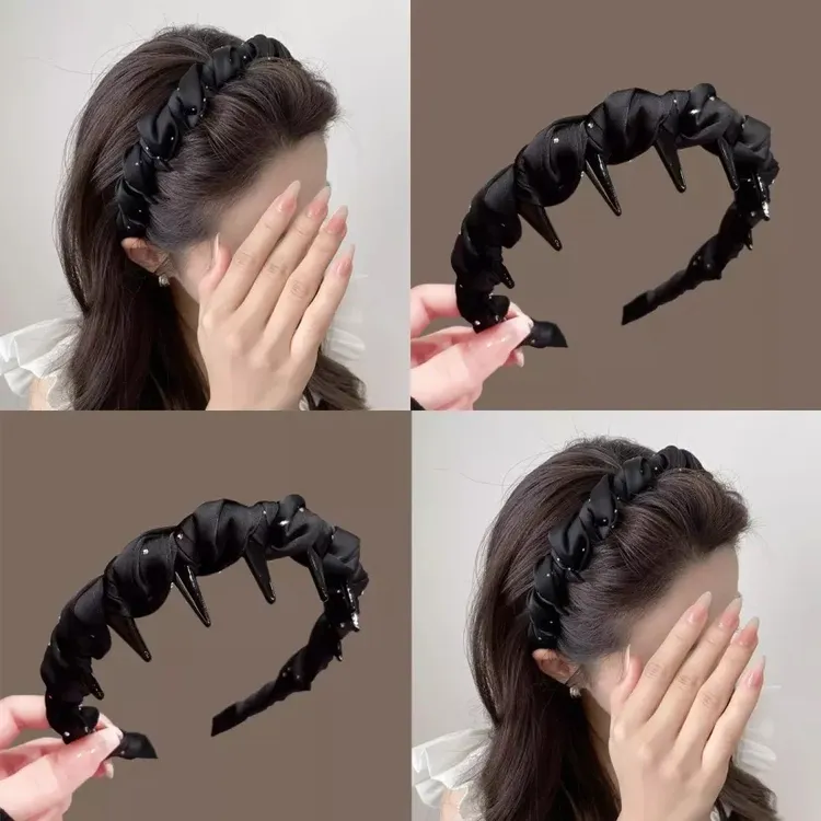 气质满天星缠绕发箍带齿防滑高颅顶显脸小高级感压发头箍简约发饰