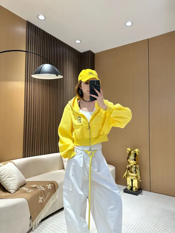DA8206 多拉链卫衣连帽外套 秋季韩版设计感短款时尚休闲百搭外套