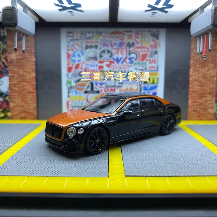 MINIGT 1:64 #991 宾利 飞驰 黑橙双拼色 仿真合金汽车模型摆件