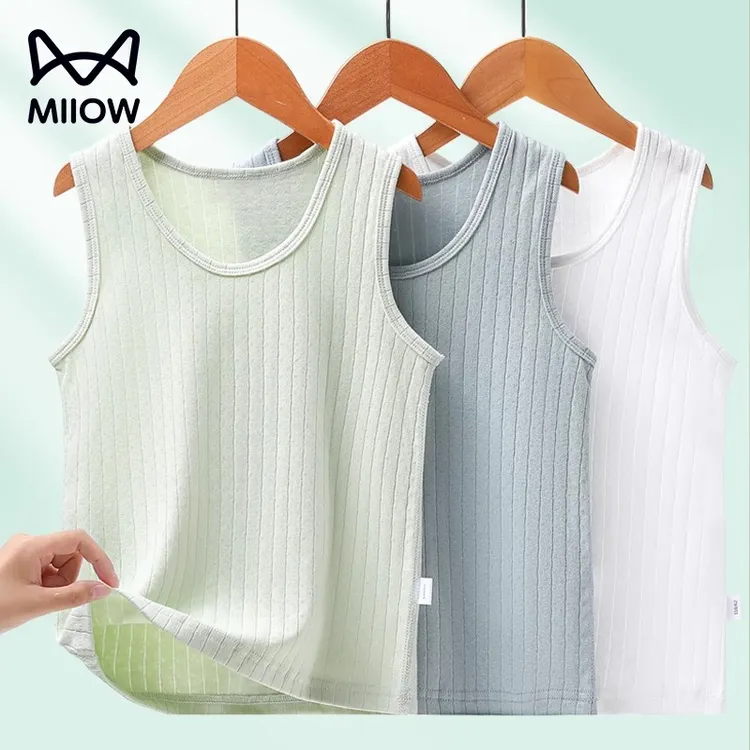 猫人儿童纯棉背心春秋季男童女童薄款跨栏坎肩中大童吊带无袖T恤