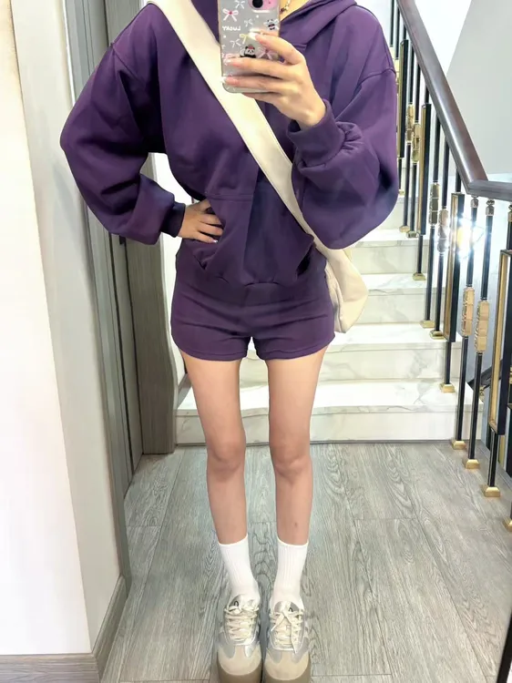 休闲风时尚套装女士女装极简风套装气质西装时尚卫衣