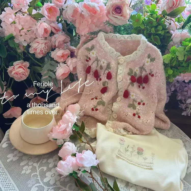 【镇店之宝】FLL-53422-儿童女童洋气百搭重工花朵毛衣开衫（秋款）