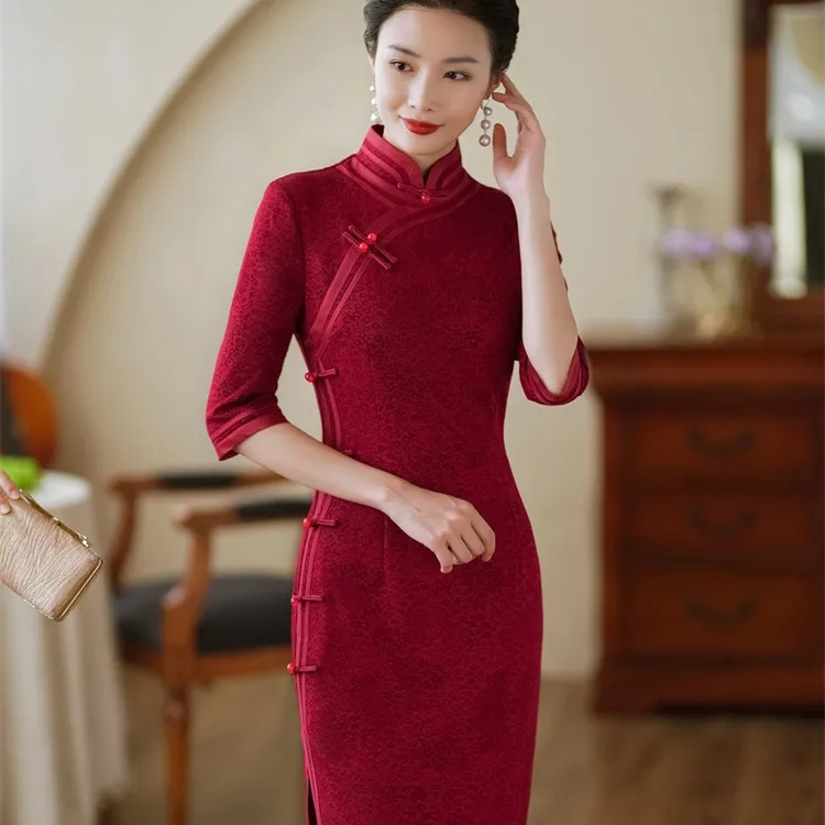 高考送考旗袍红色妈妈穿的陪考专用2025年新款旗开得胜年轻款高端