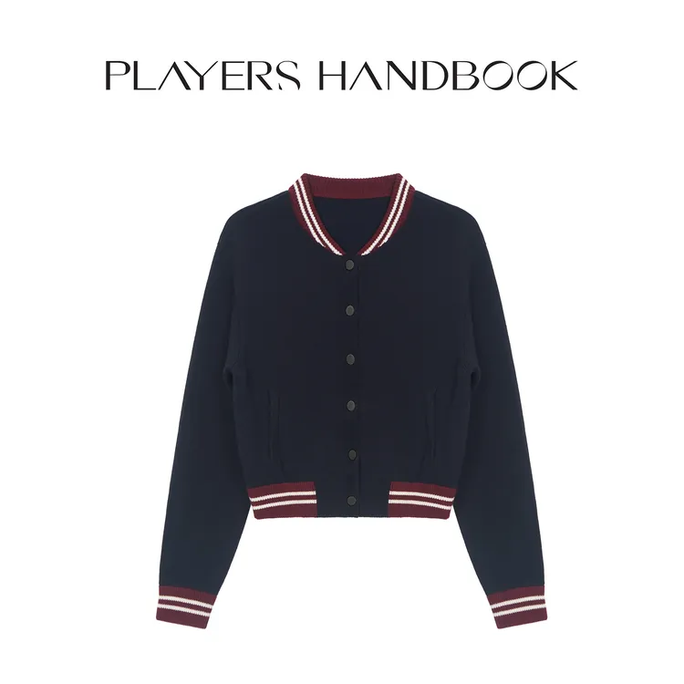 PH《美高校园》学院风美式复古潮流时尚休闲百搭毛织棒球外套PH3116
