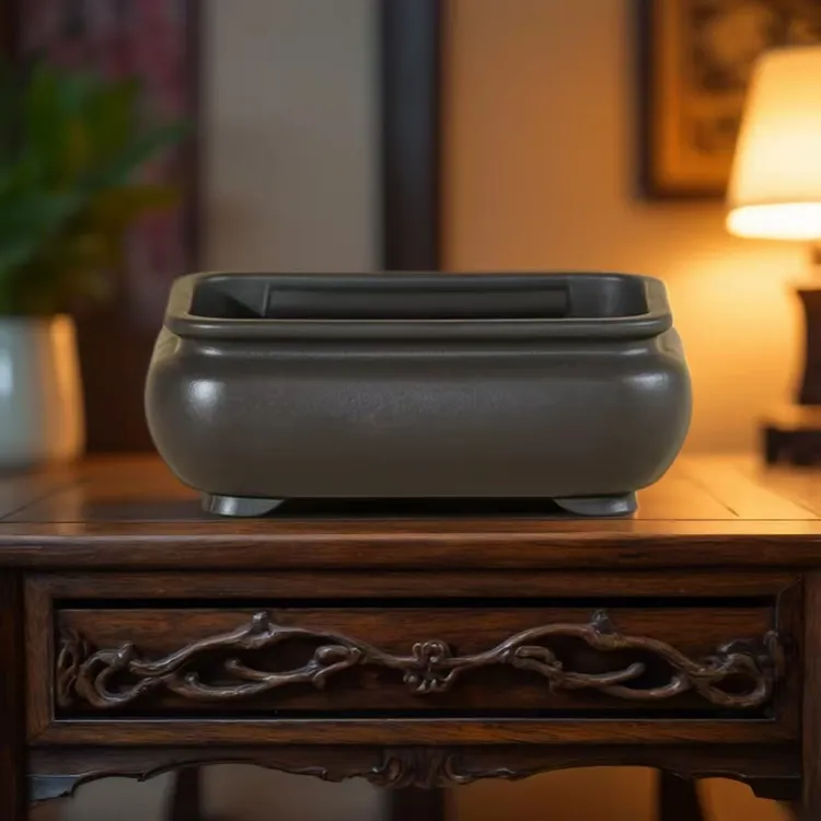 树脂仿古长方形花盆多肉老桩文竹盆栽盆景盆桌面四方加厚塑料花盆