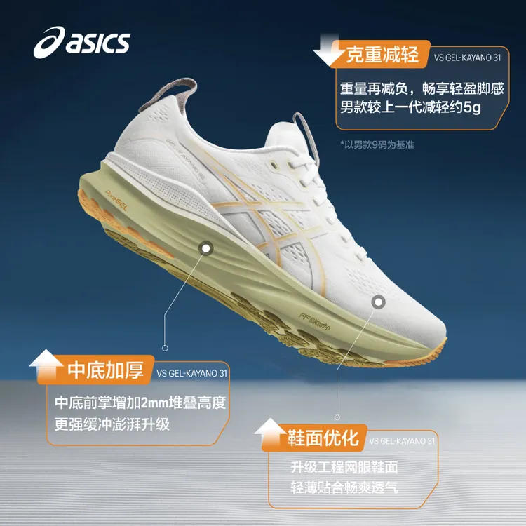 ASICS亚瑟士新款GEL-KAYANO 32男子稳定支撑跑步鞋透气缓震运动鞋