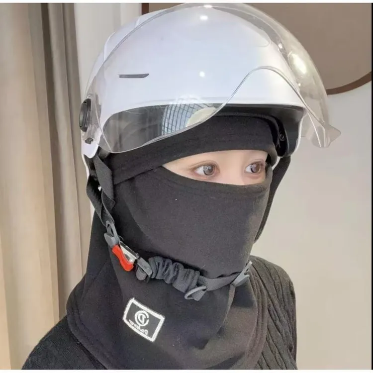 秋冬季保暖套女骑行电动车防风防寒面罩头盔内胆滑雪围脖一体帽子